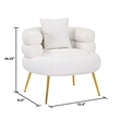 Ivory Polyester Barrel  Accent Chair