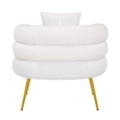 Ivory Polyester Barrel  Accent Chair