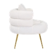 Ivory Polyester Barrel  Accent Chair