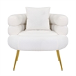 Ivory Polyester Barrel  Accent Chair