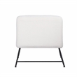 White Plush Fabric Accent Chair in White