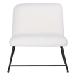 White Plush Fabric Accent Chair in White