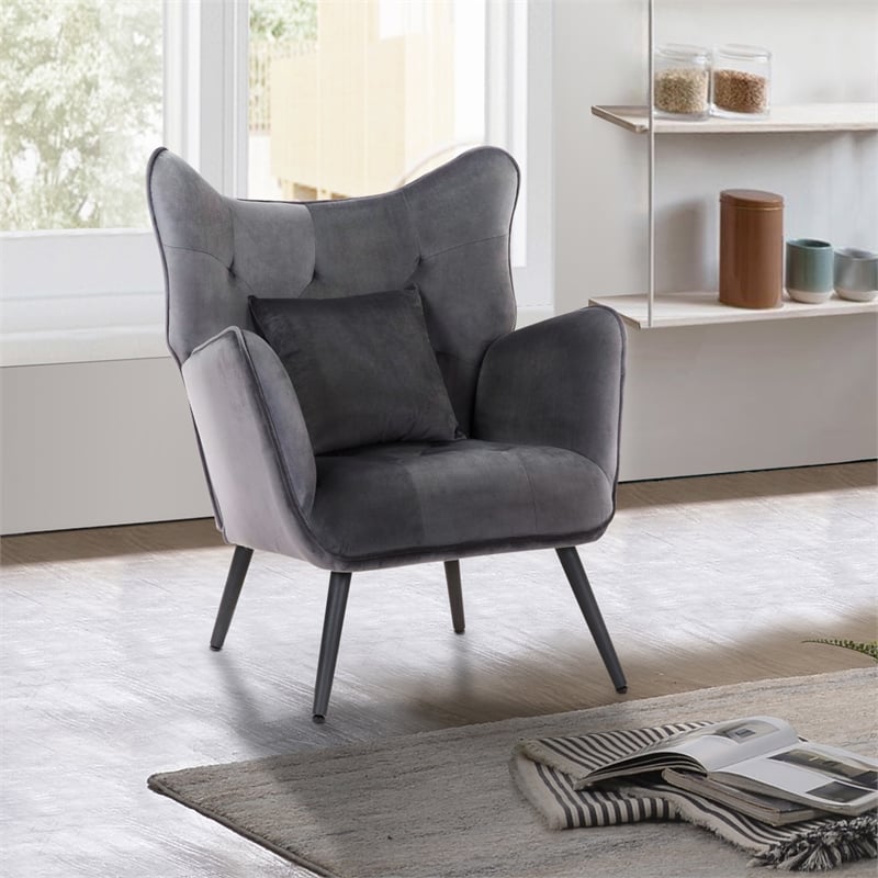 Velvet Wing Back Chair