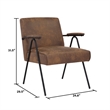 Brown 24.8 inches Wide Polyester Armchair