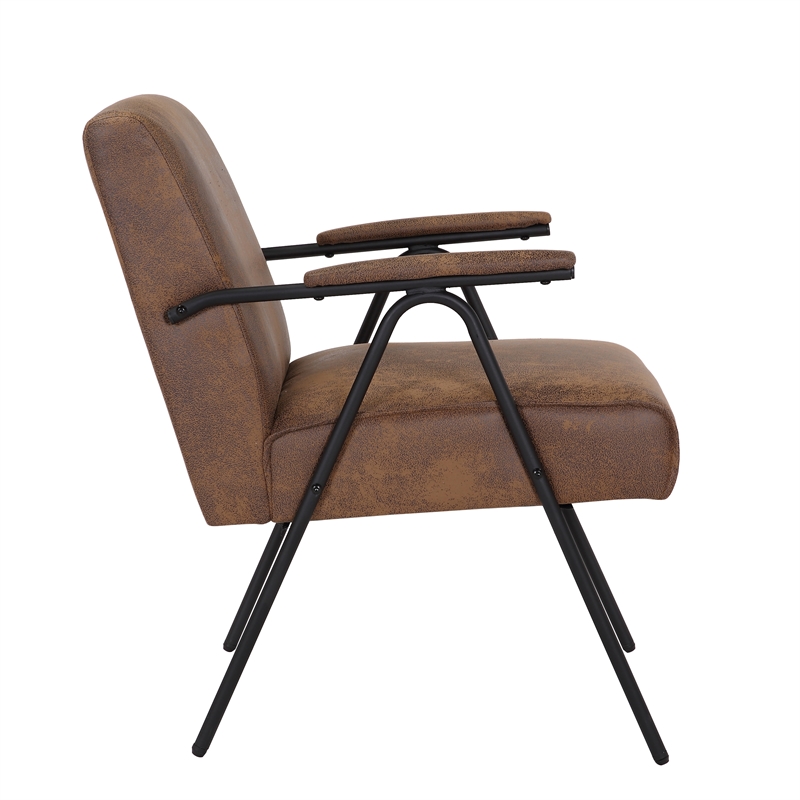 Brown 24.8 inches Wide Polyester Armchair