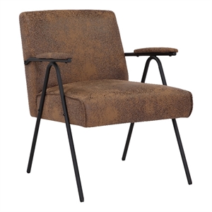Brown 24.8 inches Wide Polyester Armchair