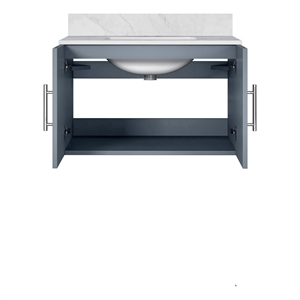 Lexora Home Geneva 30&quot Single Vanity with LED Mirror in Dark Gray