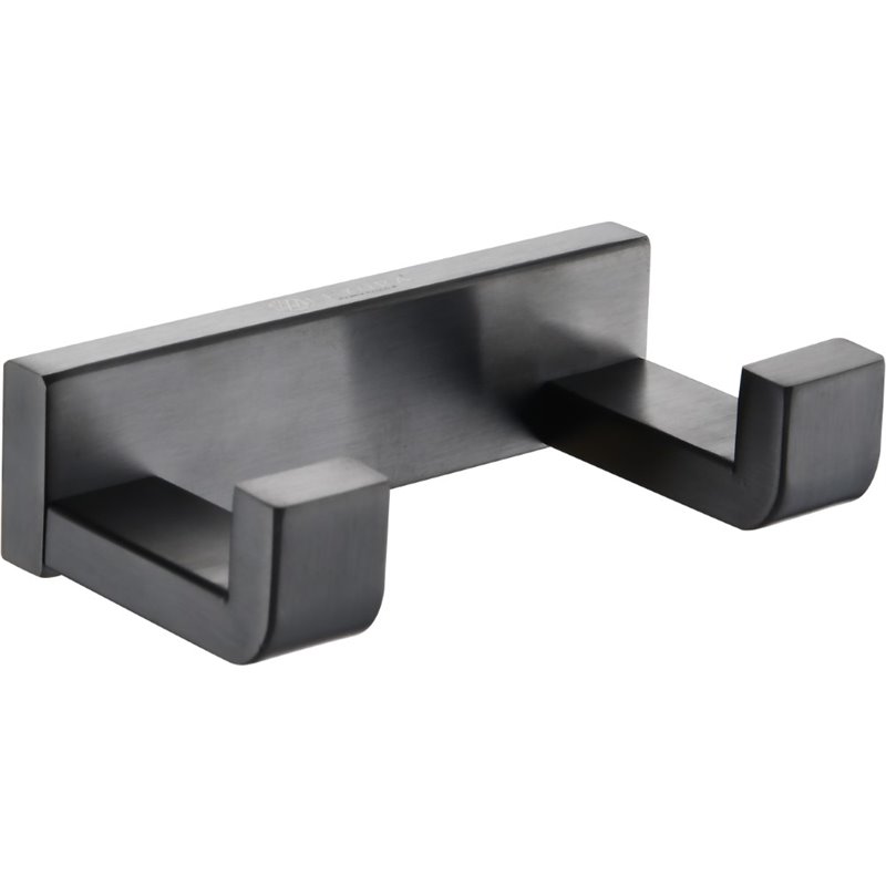 Lexora Home Bagno Bianca Stainless Steel Double Robe Hook in Gun Metal