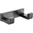 Lexora Home Bagno Bianca Stainless Steel Double Robe Hook in Gun Metal