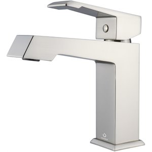 Lexora Home Labaro Brass Single Hole Bathroom Faucet in Brushed Nickel