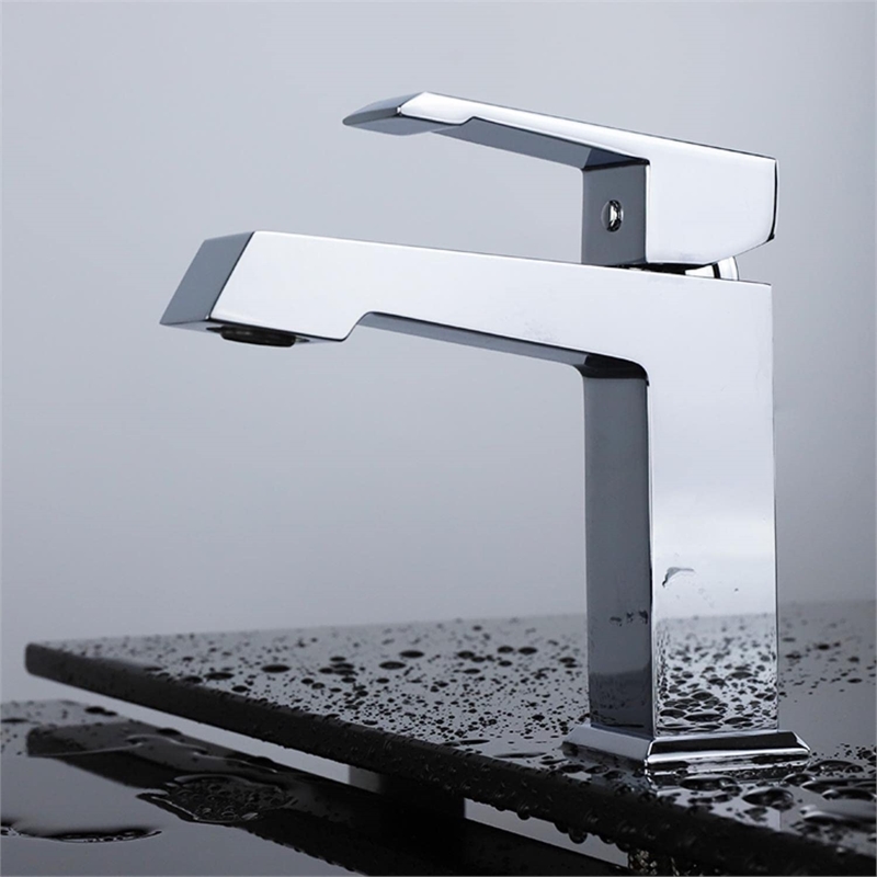 Lexora Home Labaro Brass Single Hole Bathroom Faucet in Chrome