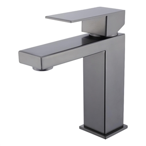 Lexora Home Monte Stainless Steel Single Hole Bathroom Faucet in Gun Metal