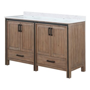Lexora Home Ziva 60&quot Vanity Cabinet in Rustic Barnwood