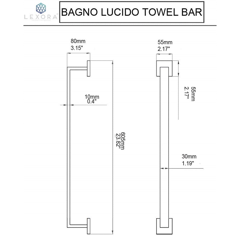 Lexora Home Bagno Lucido 4-Piece Bathroom Accessory Set in Matte Black