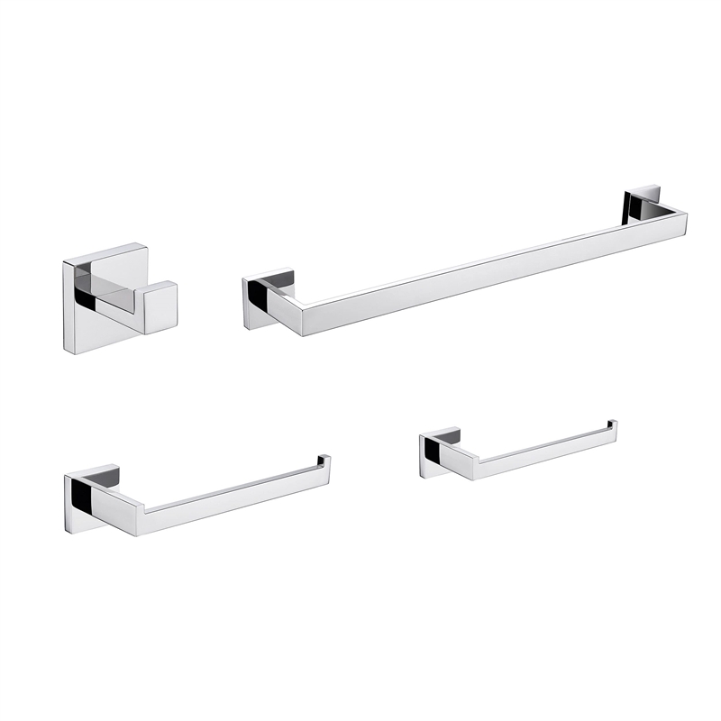 Lexora Home Bagno Lucido 4-Piece Bathroom Accessory Set in Chrome