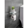 Lexora Home Bagno Bianca Stainless Steel Shelf with Bar and Hook in Nickel