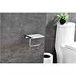 Lexora Home Bagno Bianca Stainless Steel Shelf with Bar and Hook in Nickel