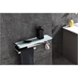 Lexora Home Bagno Bianca Stainless Steel Shelf with Bar and Hook in Nickel