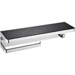 Lexora Home Bagno Bianca Stainless Steel Shelf with Bar and Hook in Chrome