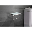 Lexora Home Bagno Bianca Stainless Steel Shelf with Bar and Hook in Nickel