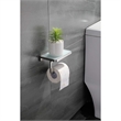 Lexora Home Bagno Bianca Stainless Steel Shelf with Bar and Hook in Nickel