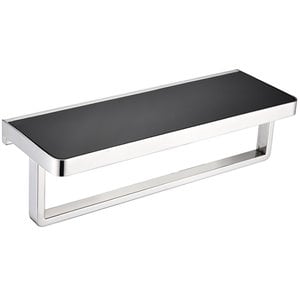 Lexora Home Bagno Bianca Stainless Steel Shelf with Towel Bar in Chrome