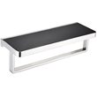 Lexora Home Bagno Bianca Stainless Steel Shelf with Towel Bar in Chrome