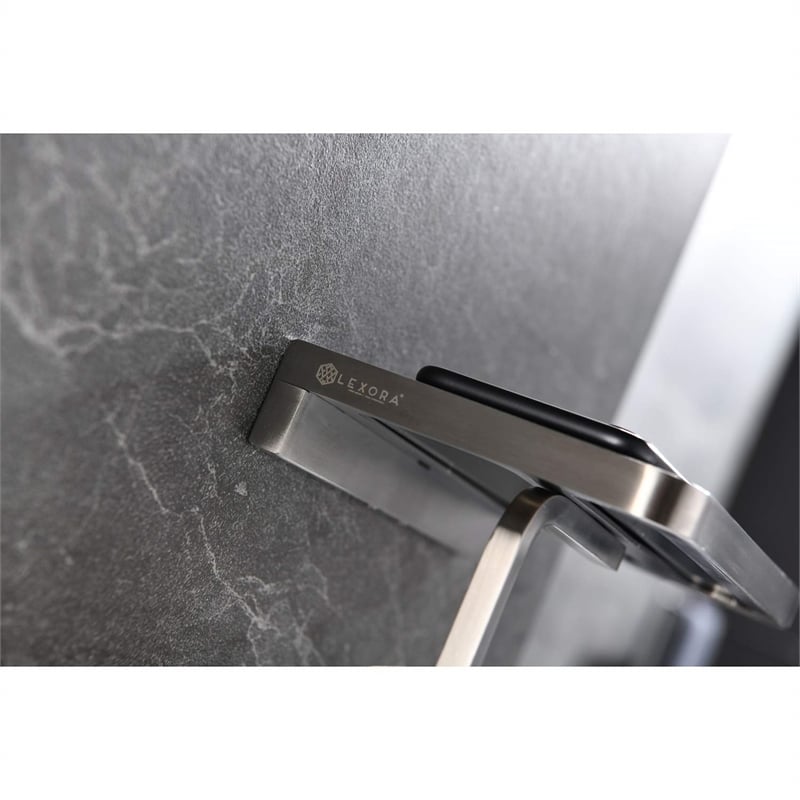 Lexora Home Bagno Bianca Stainless Steel Shelf with Towel Bar in Gun Metal