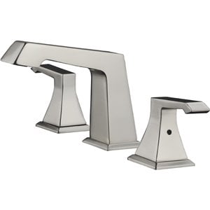 Lexora Home Balduina Brass 3 Hole 8&quot Widespread Bathroom Faucet in Nickel