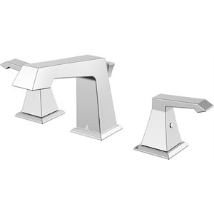 Lexora Home Balduina Brass 3 Hole 8&quot Widespread Bathroom Faucet in Chrome
