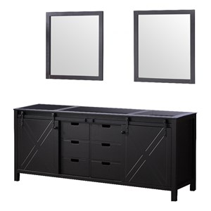 Lexora Home Marsyas 80&quot Double Vanity with Mirrors in Brown