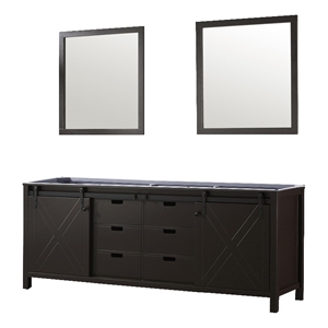 Lexora Home Marsyas 84&quot Double Vanity with Mirrors in Brown