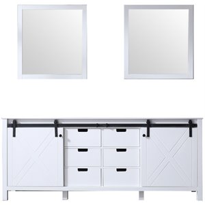 Lexora Home Marsyas 80&quot Double Vanity with Mirrors in White