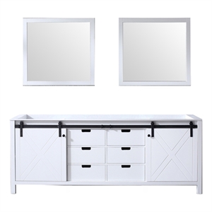Lexora Home Marsyas 84&quot Double Vanity with Mirrors in White
