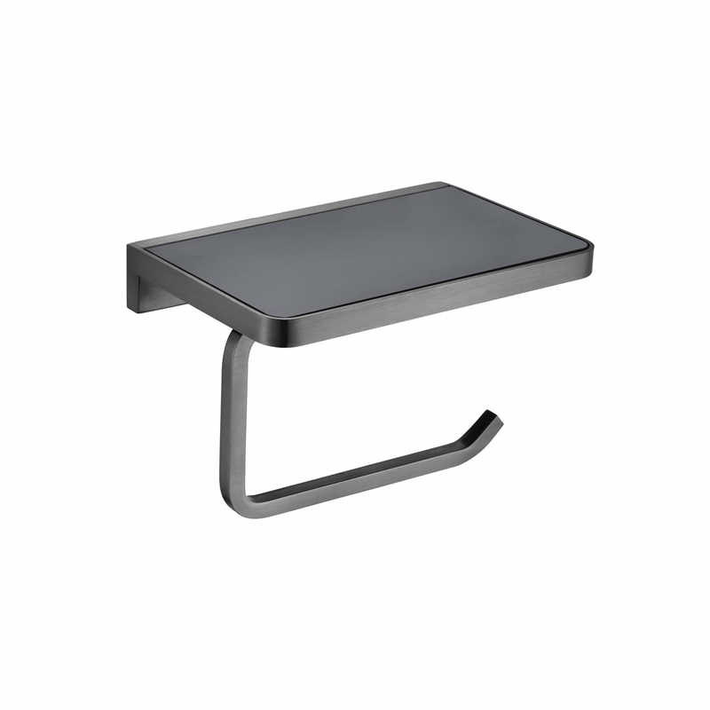 Lexora Home Bagno Bianca Stainless Steel Shelf with Holder in Chrome