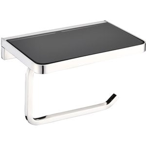 lexora home bagno bianca stainless steel shelf with holder in chrome