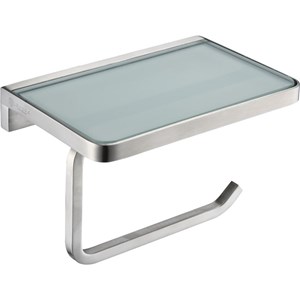 lexora home bagno bianca stainless steel shelf with holder in brushed nickel