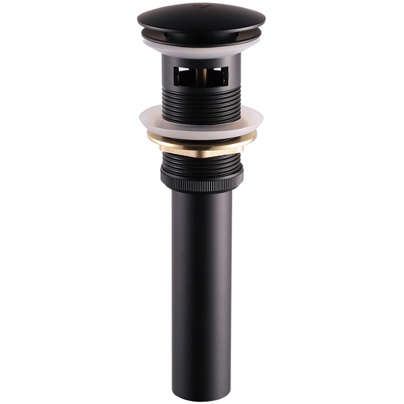 Lexora Home Scarico Pop-Up Drain Assembly with Overflow in Matte Black