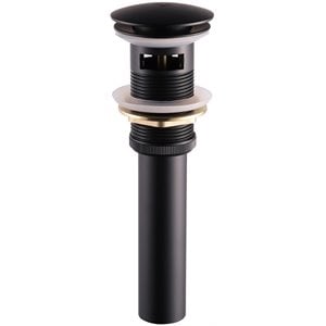 Lexora Home Scarico Pop-Up Drain Assembly with Overflow in Matte Black