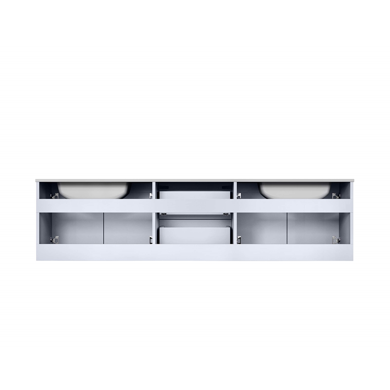 lexora home geneva 72&quot carrara marble top double vanity in glossy white