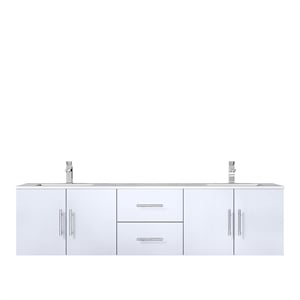 lexora home geneva 72&quot carrara marble top double vanity in glossy white