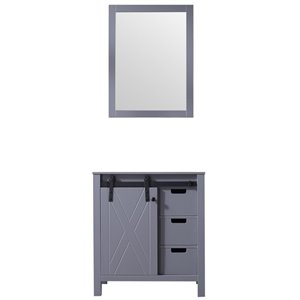 Lexora Home Marsyas 30&quot Single Vanity with Mirror in Dark Gray