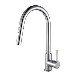 Lexora Home Olivi Brass Kitchen Faucet with Pull Out Sprayer in Chrome