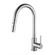 Lexora Home Olivi Brass Kitchen Faucet with Pull Out Sprayer in Chrome