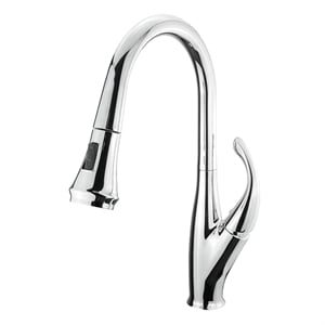 Lexora Home Garbatella Brass Kitchen Faucet with Pull Out Sprayer in Chrome