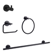 Lexora Home Bagno Nera 4-Piece Bathroom Accessory Set in Matte Black