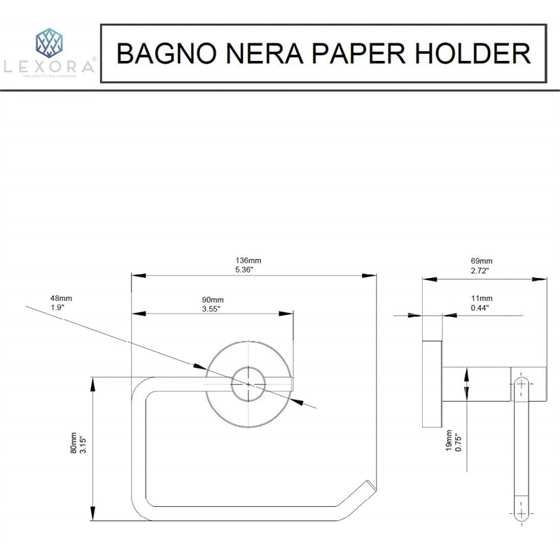 Lexora Home Bagno Nera 4-Piece Bathroom Accessory Set in Matte Black