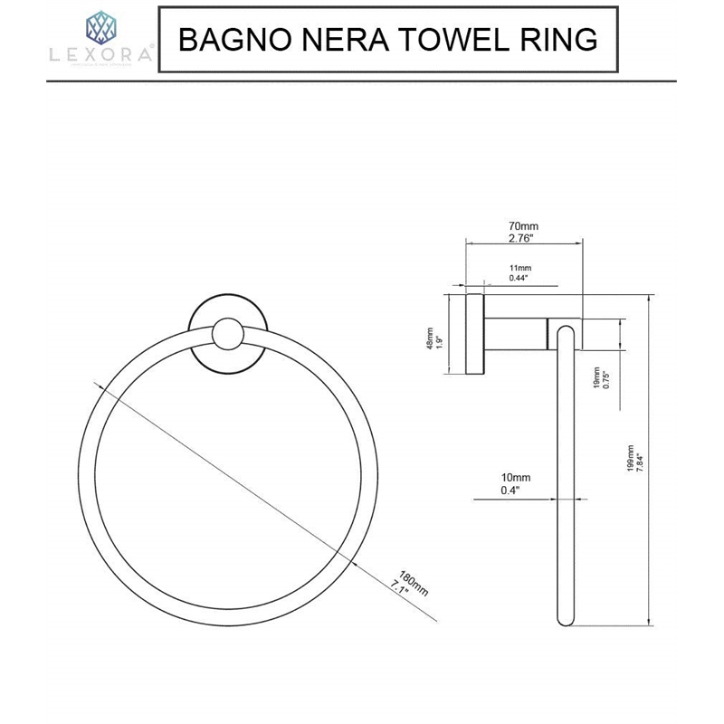 Lexora Home Bagno Nera 4-Piece Bathroom Accessory Set in Matte Black