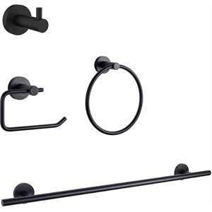 lexora home bagno nera 4-piece bathroom accessory set
