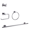 Lexora Home Bagno Nera 4-Piece Bathroom Accessory Set in Chrome